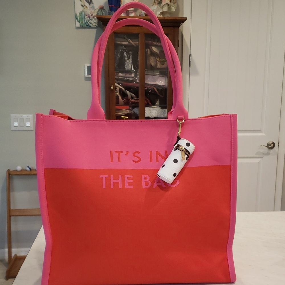 Kate Spade ♠️ NWOT Vibrant Pink and Red Tote Bag Size Large